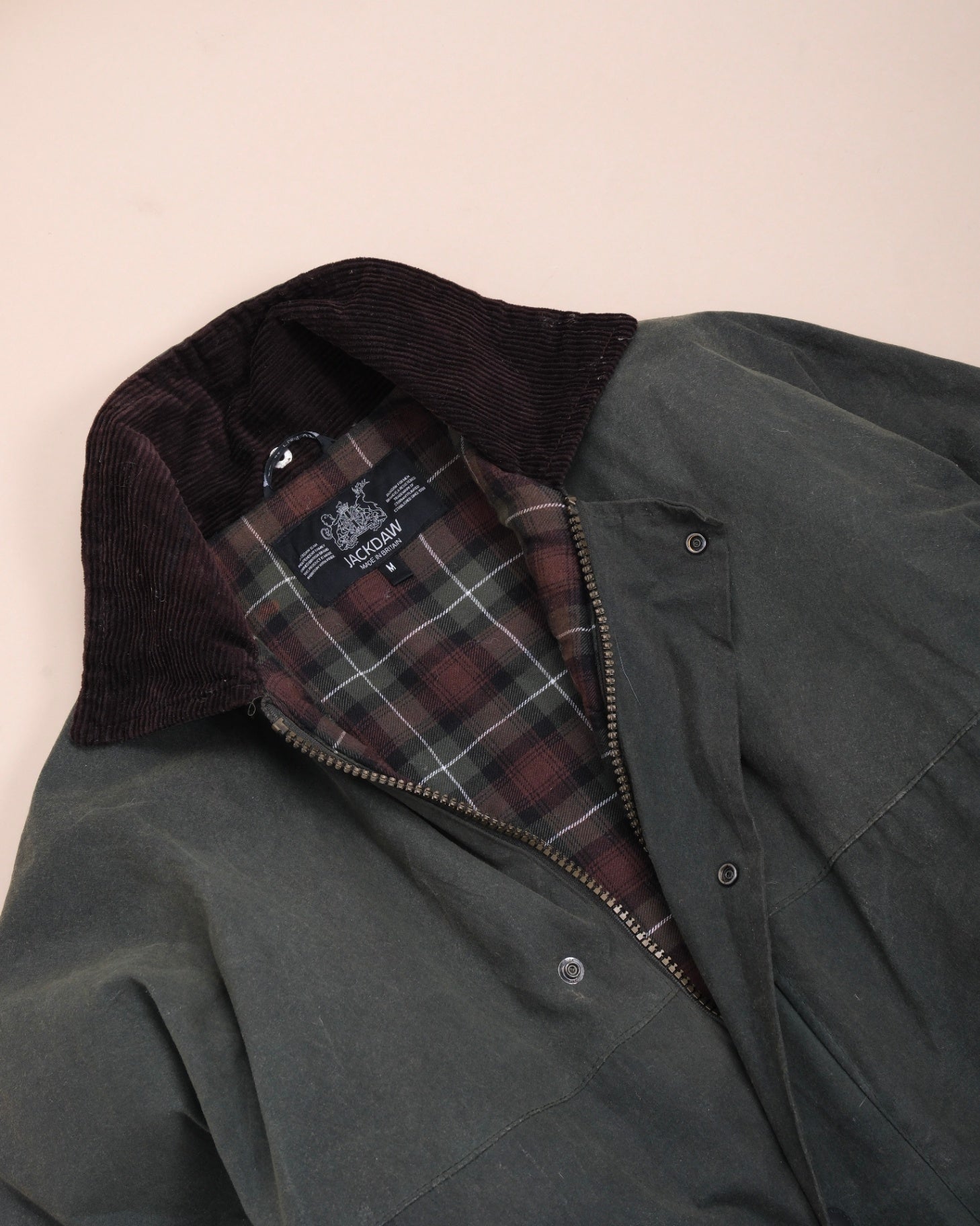 Dark Olive Vintage Waxed Cotton Jacket, Made in England