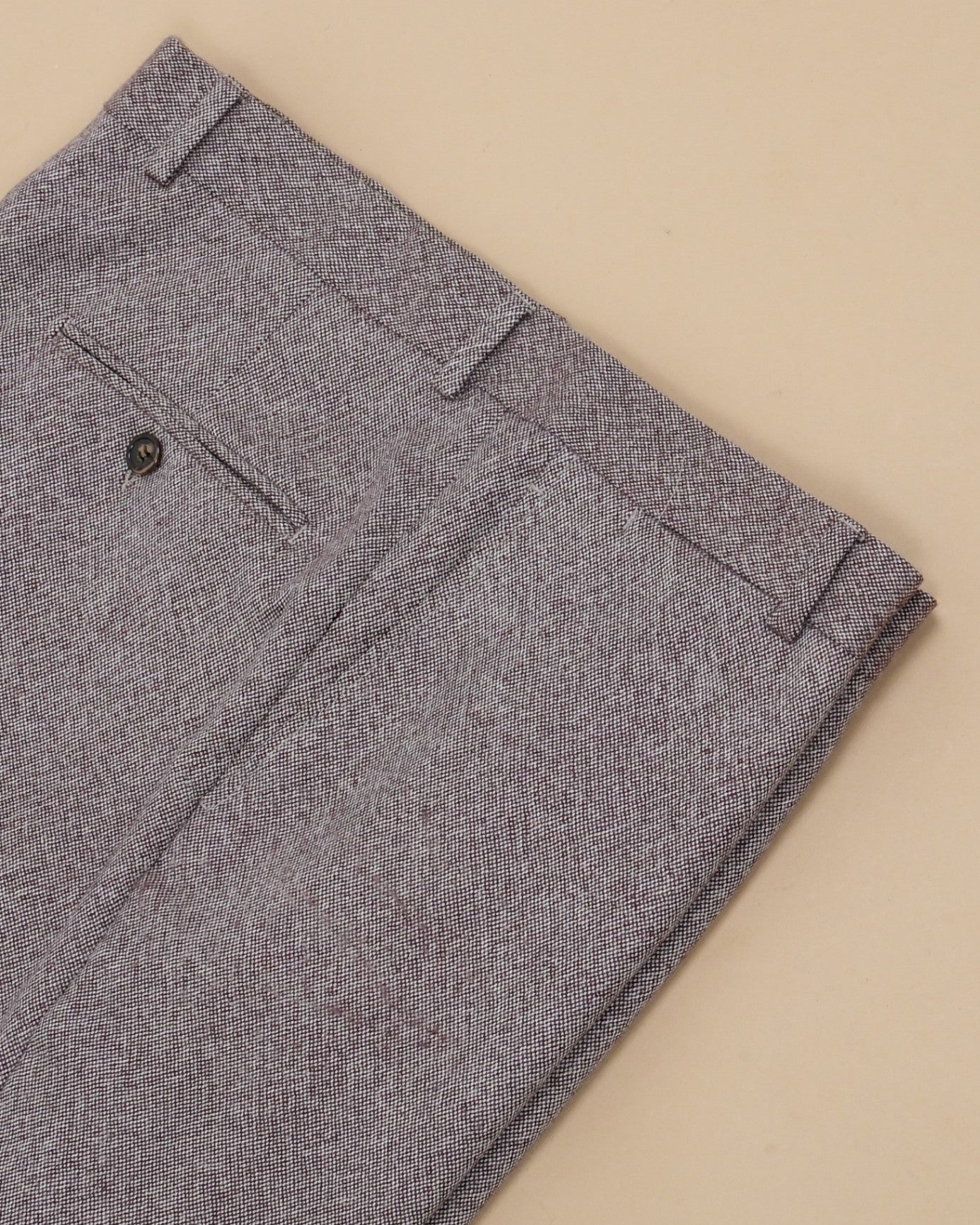Taupe Birdseye Wool Trousers