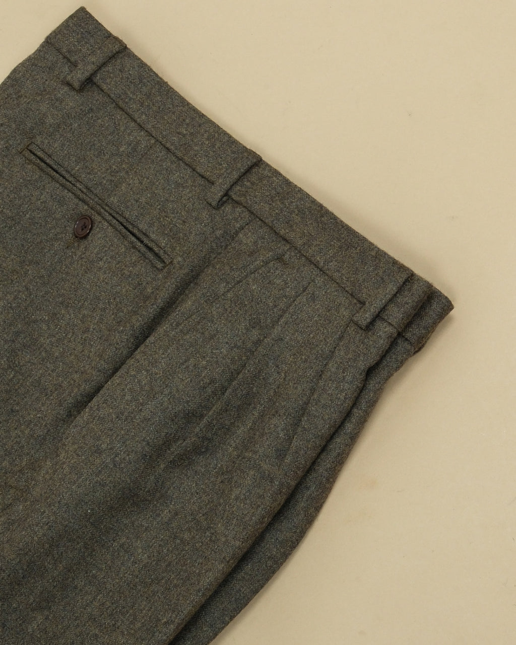 Moss Green High-Rise Wool Flannel Trousers