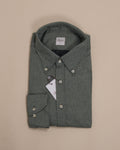 Green Cotton Flannel Twill Regular Shirt
