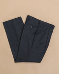 Grey Full-Cut Worsted Wool Twill Trousers