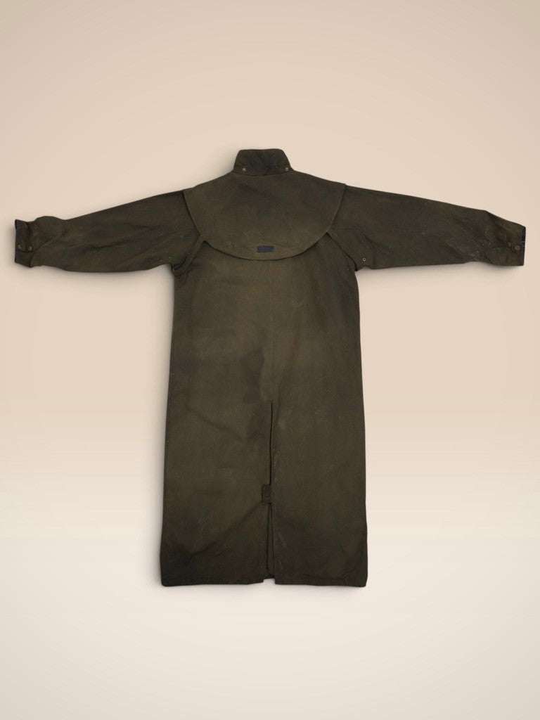 Olive Waxed Long Equestrian Riding Coat