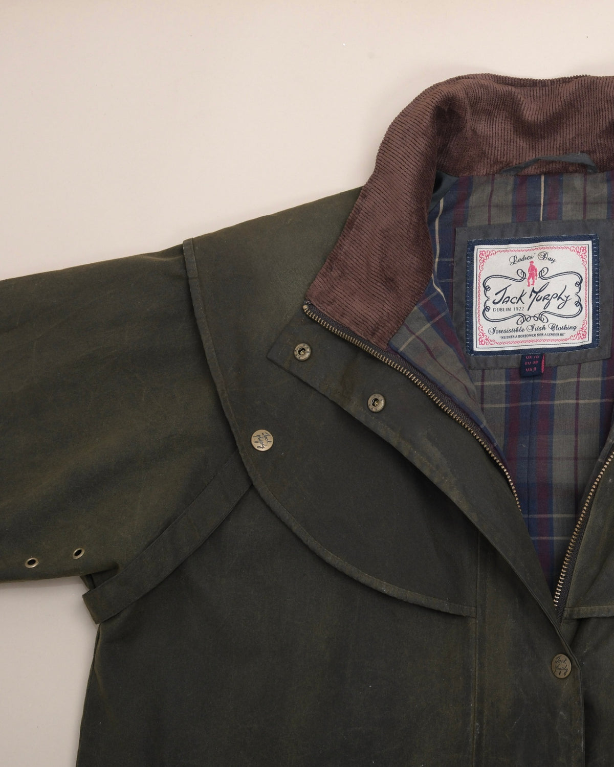 Olive Waxed Long Equestrian Riding Coat