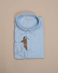 Light Blue Cotton Flannel Twill BD. Shirt, Slimline