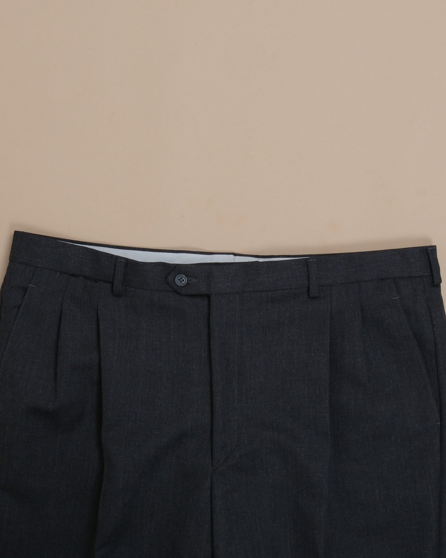 Dark Grey Heavy Wool Twill Trousers