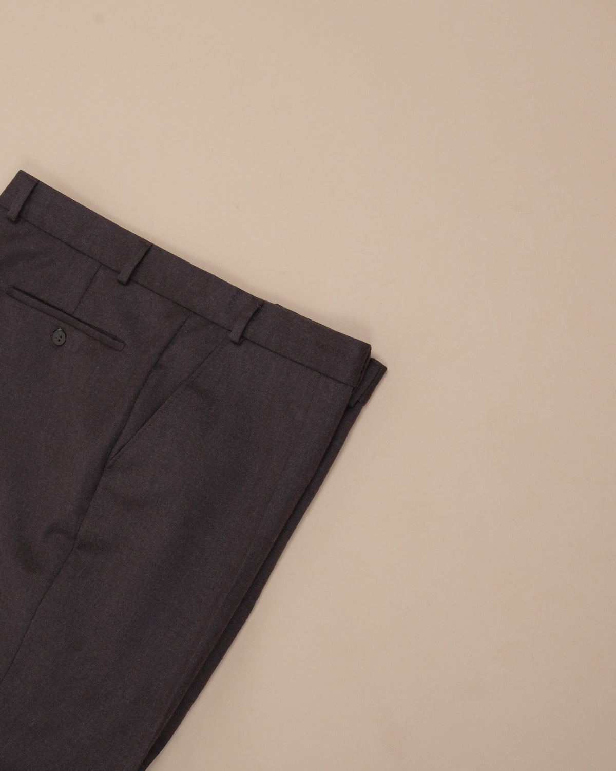 Brown Generous High-Rise Virgin Wool Flannel Trousers