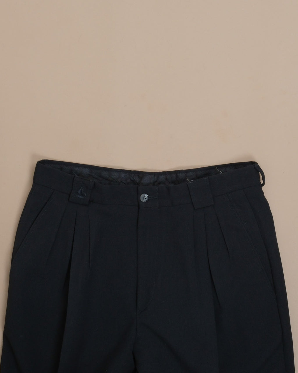 Black High-Rise Generous Wool Trousers