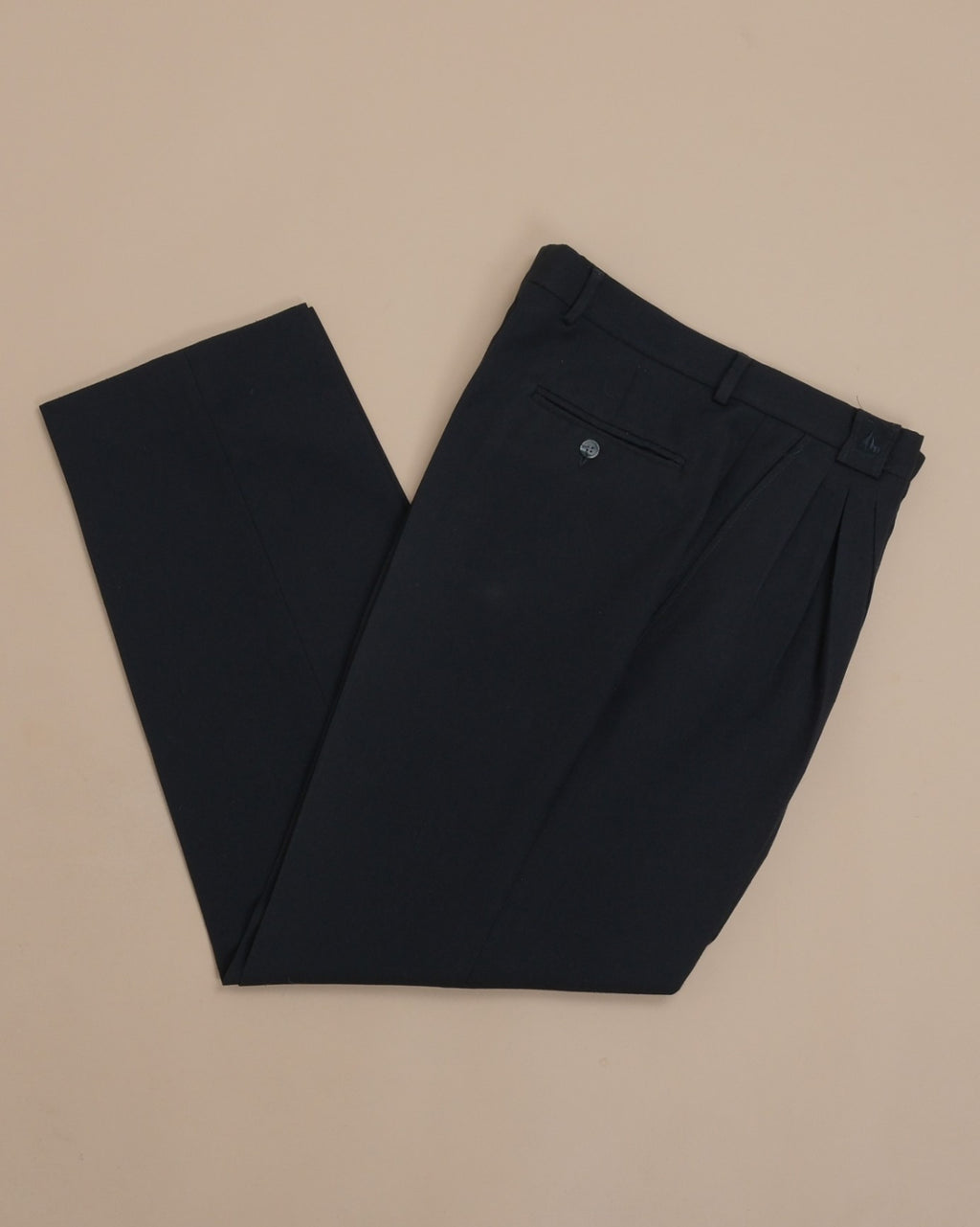 Black High-Rise Generous Wool Trousers