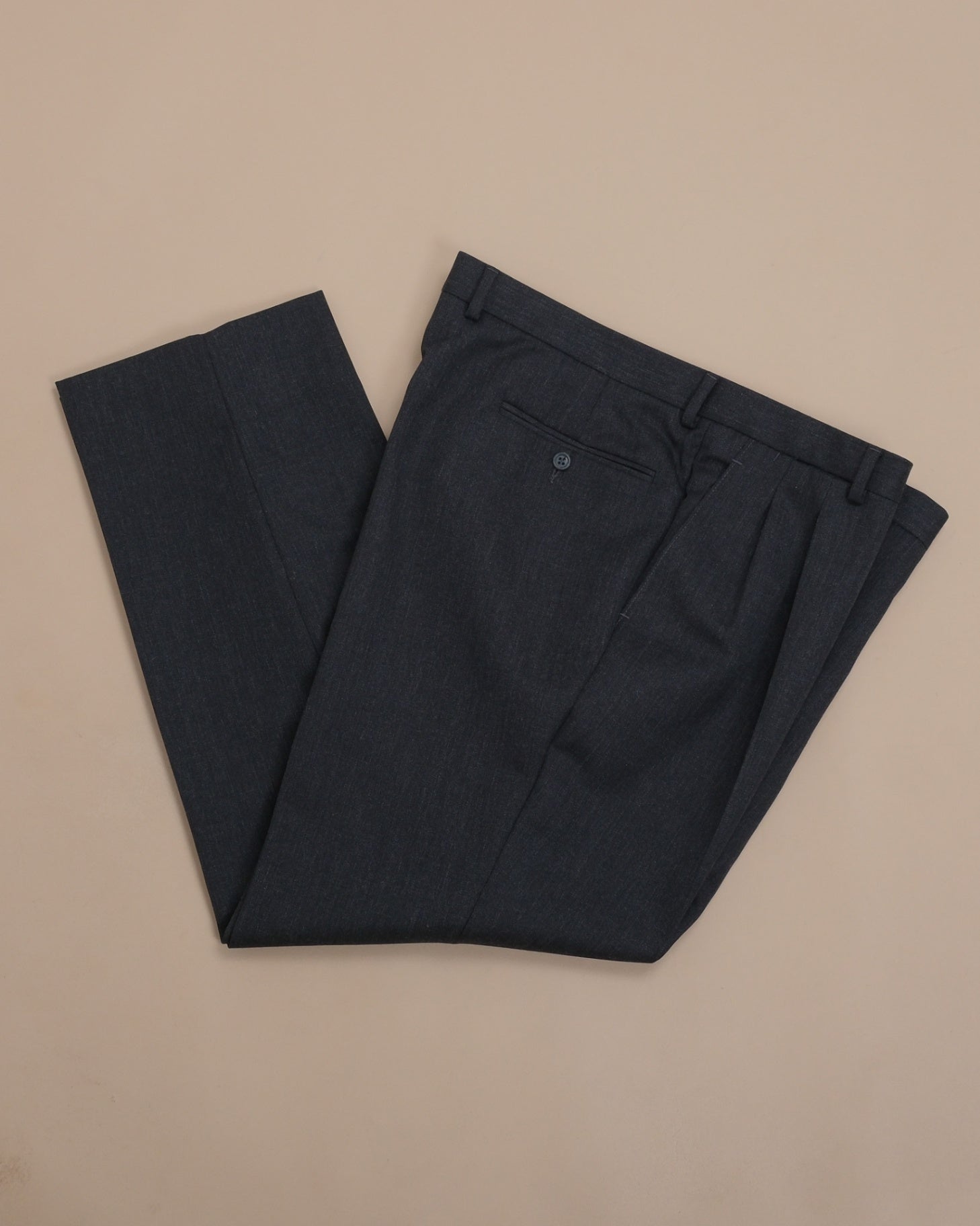 Dark Grey Heavy Wool Twill Trousers