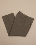 Olive Green Straight Fit Heavy Wool Twill Trousers