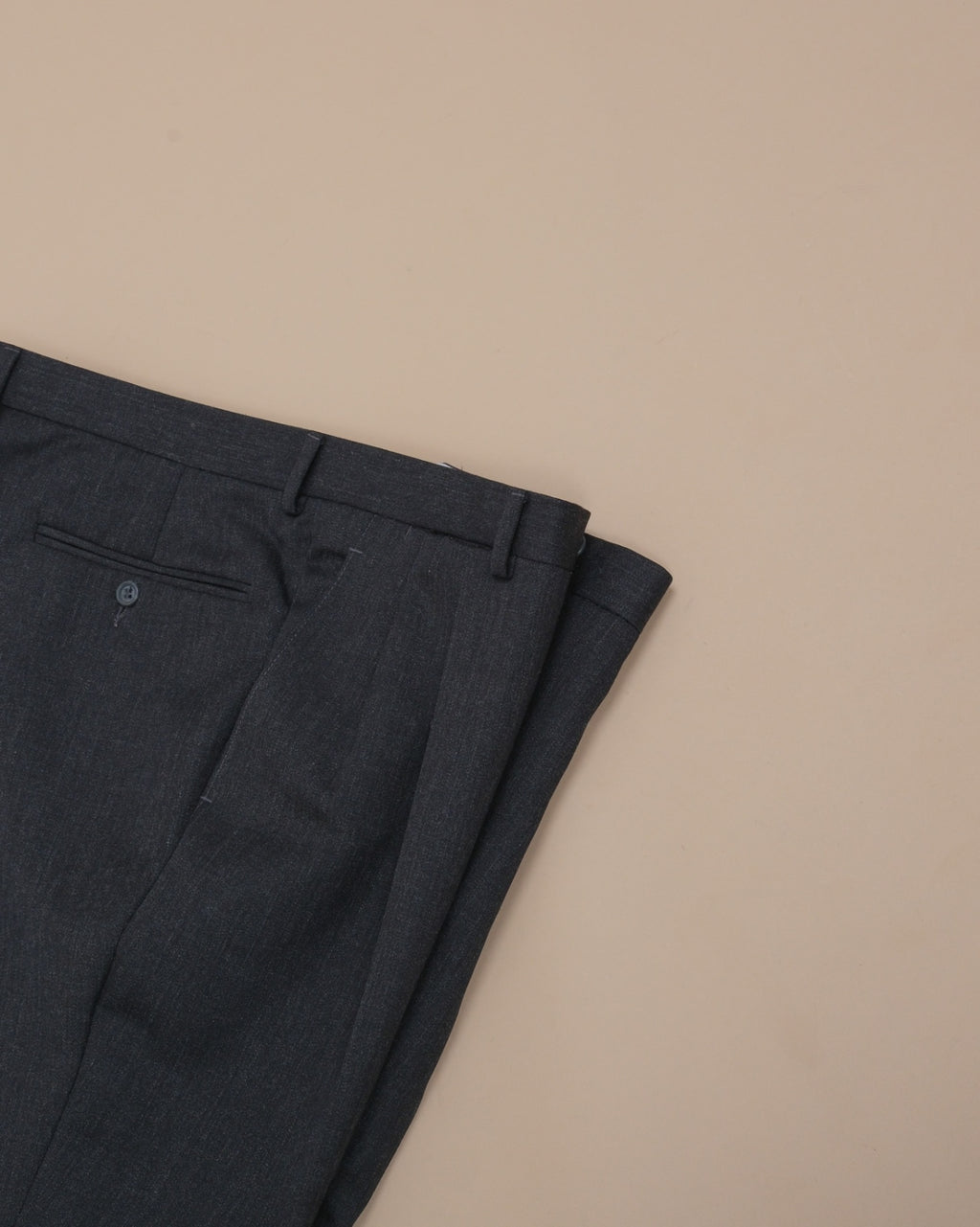 Dark Grey Heavy Wool Twill Trousers