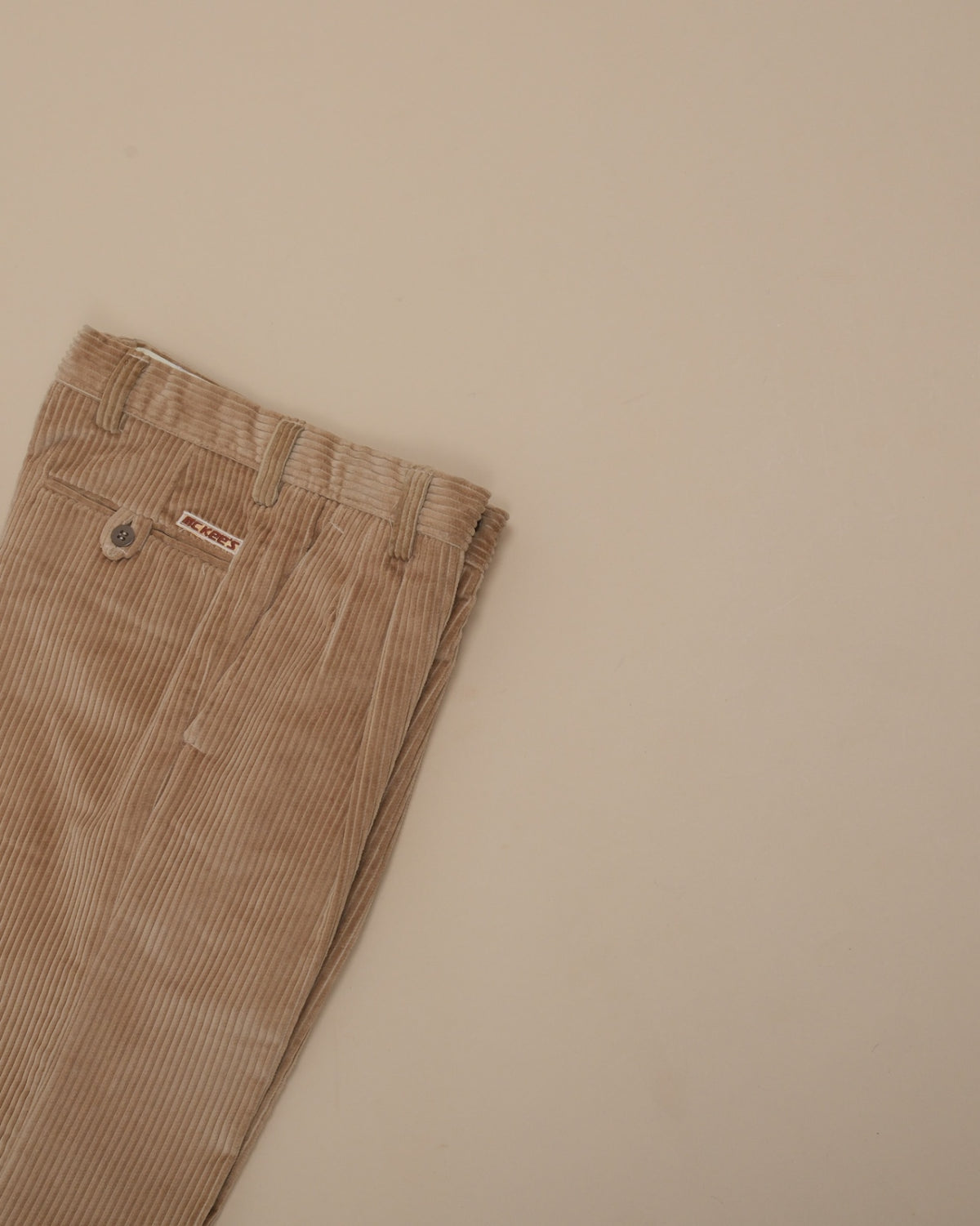 Brown Straight Fit Unhemmed Corduroy Trousers
