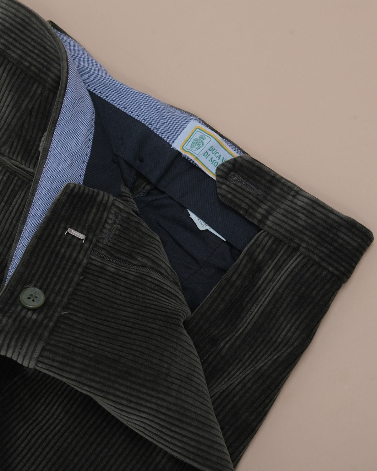 Dark Green High Rise Corduroy Trousers