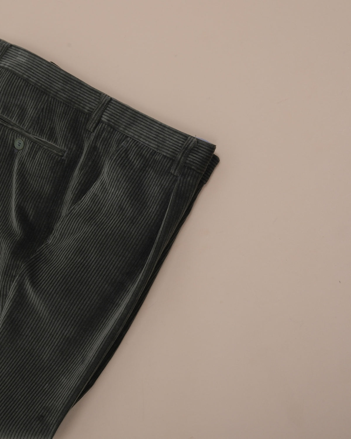 Dark Green High Rise Corduroy Trousers