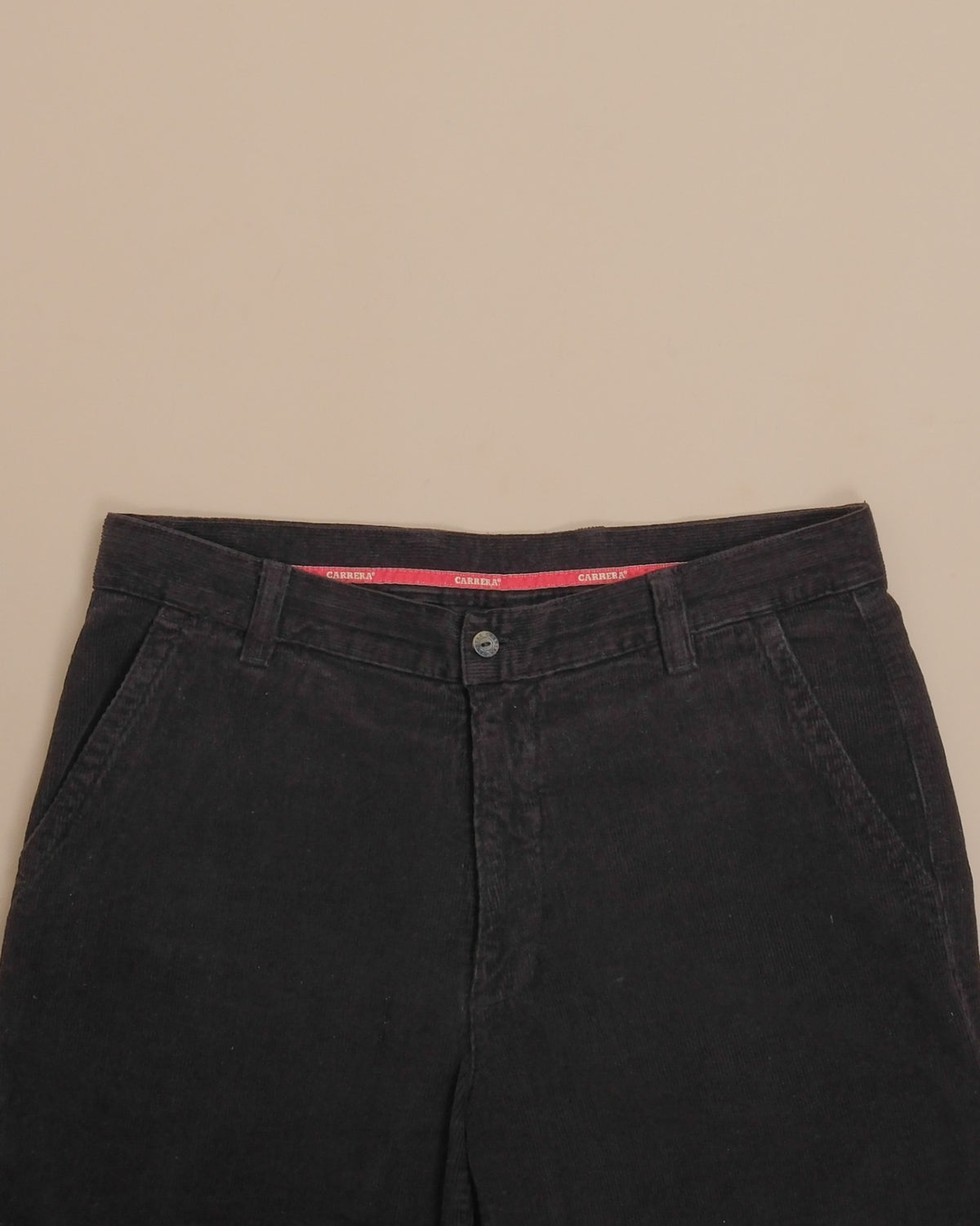 Dark Brown High-Rise 5-Pocket Corduroy Trousers