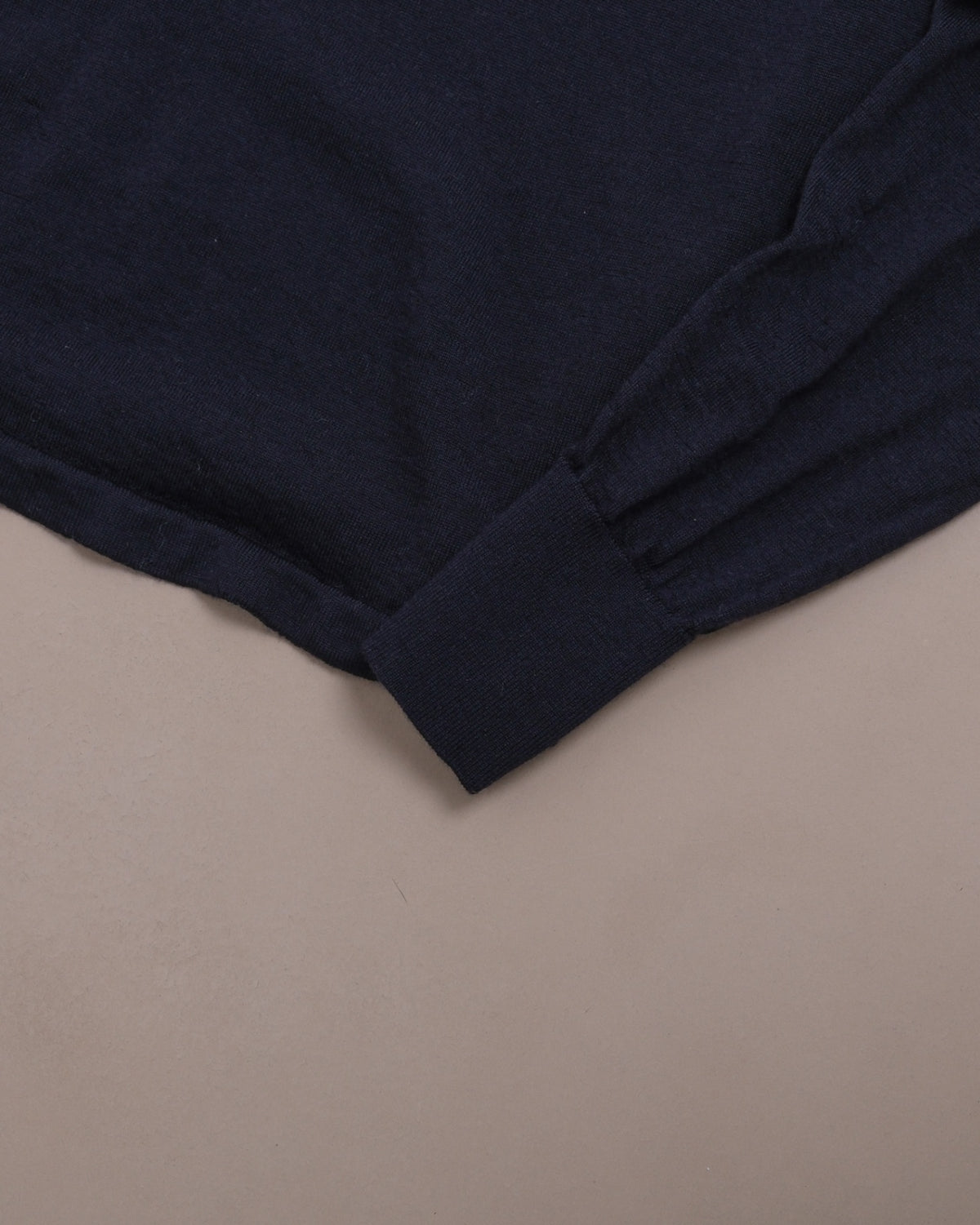 Navy Light Wool Polo