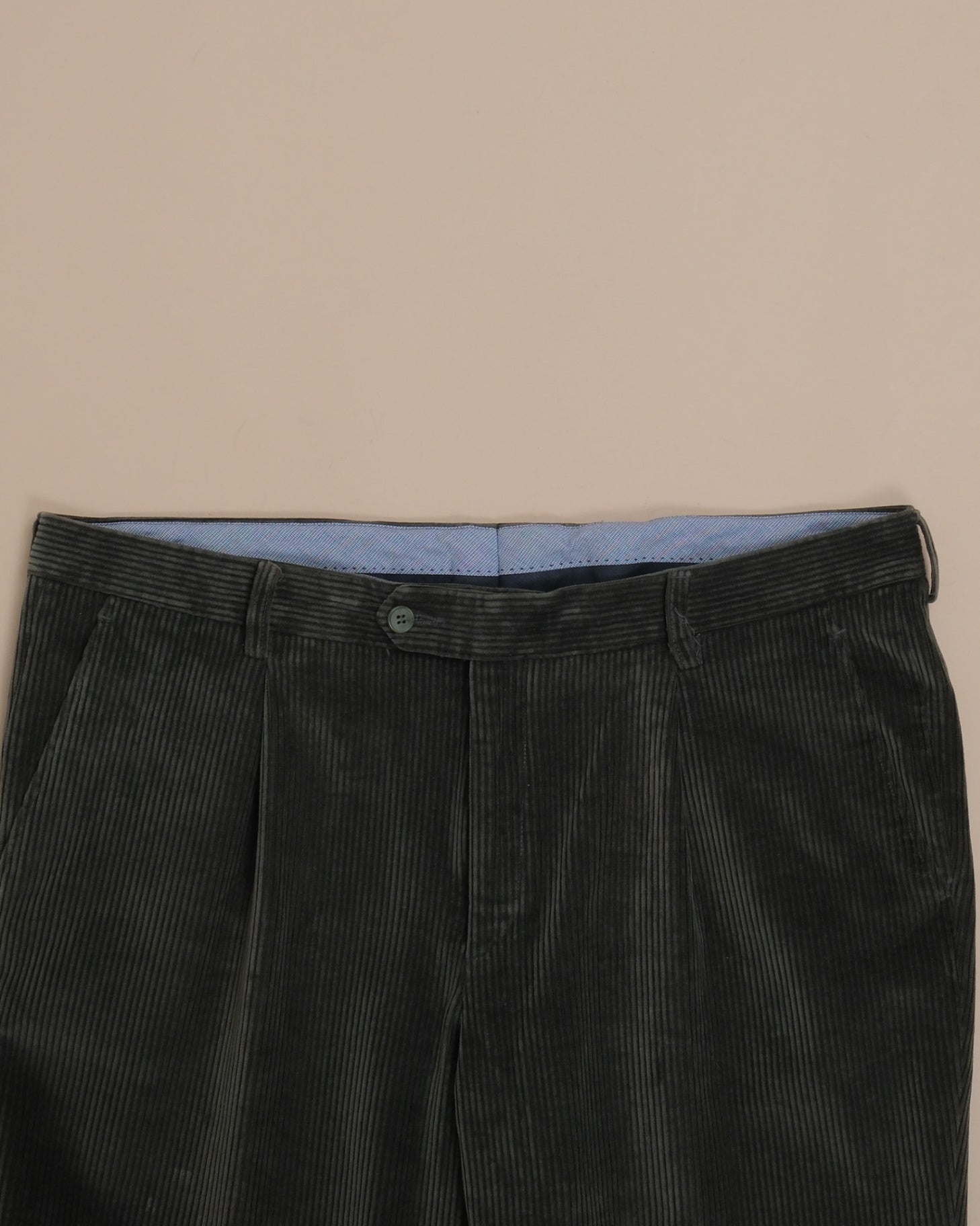 Dark Green High Rise Corduroy Trousers