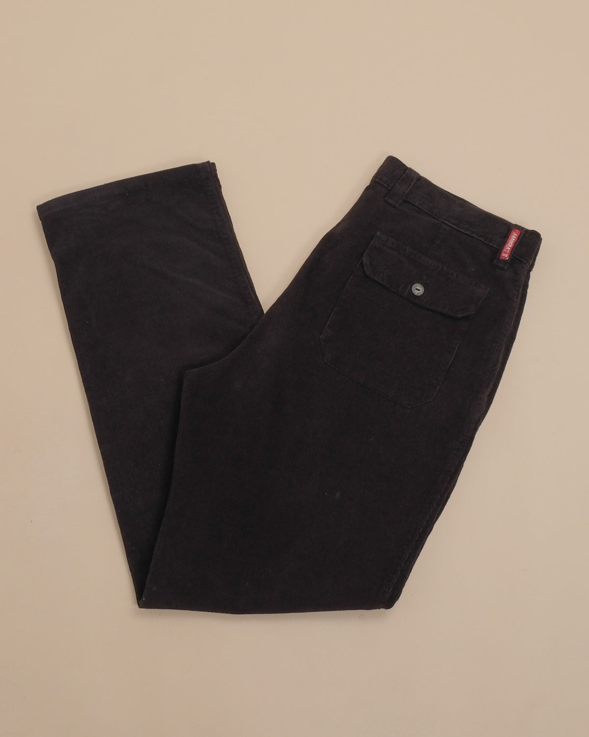 Dark Brown High-Rise 5-Pocket Corduroy Trousers