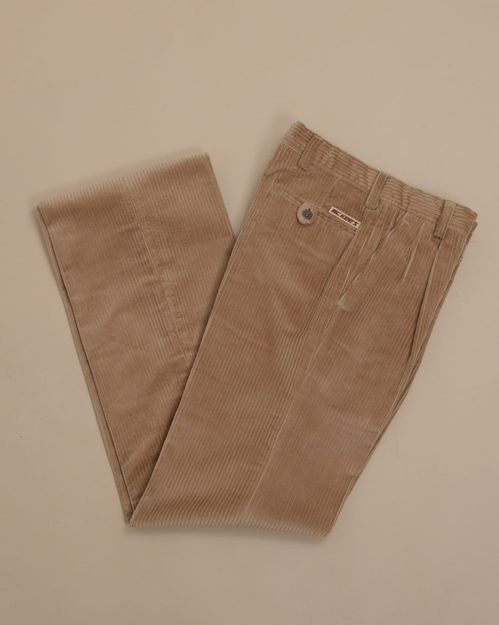 Brown Straight Fit Unhemmed Corduroy Trousers