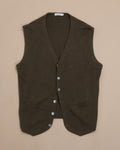 Dark Olive Linen/Cardigan Sleeveless Cardigan