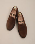 Tobacco Suede Eton Penny Loafers