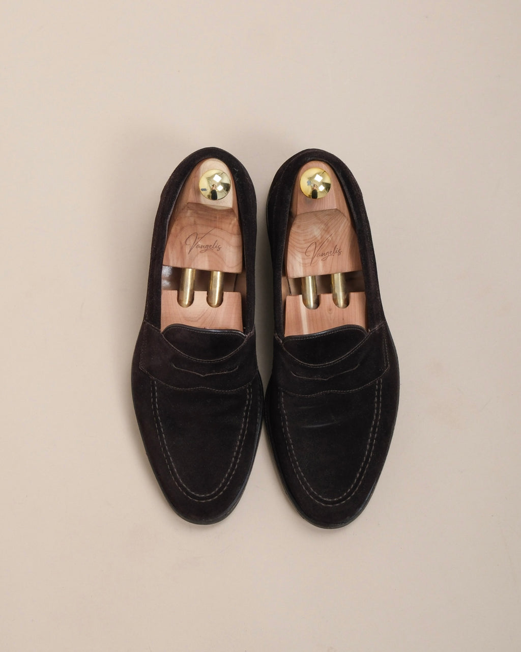 Dark Brown Suede Imperial Penny Loafers