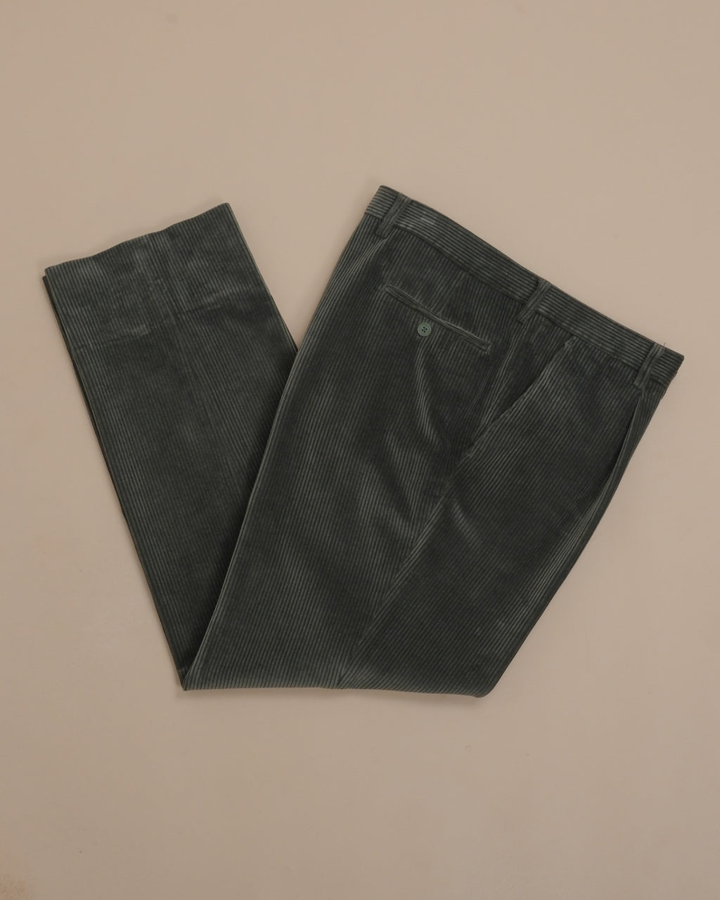 Dark Green High Rise Corduroy Trousers