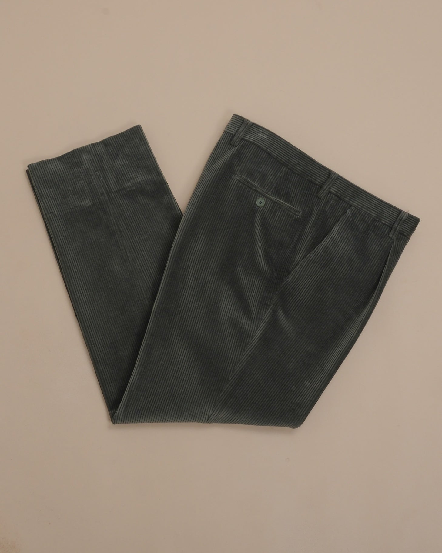 Dark Green High Rise Corduroy Trousers