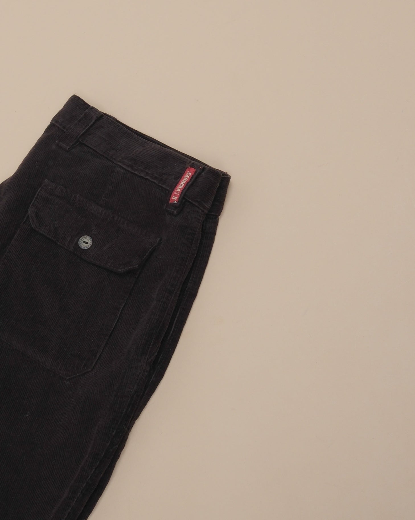 Dark Brown High-Rise 5-Pocket Corduroy Trousers