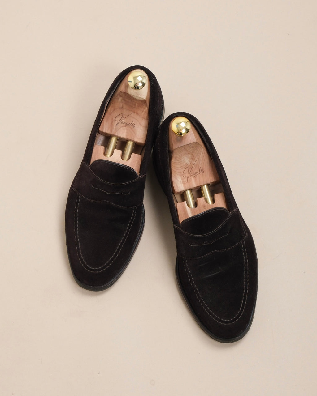 Dark Brown Suede Imperial Penny Loafers