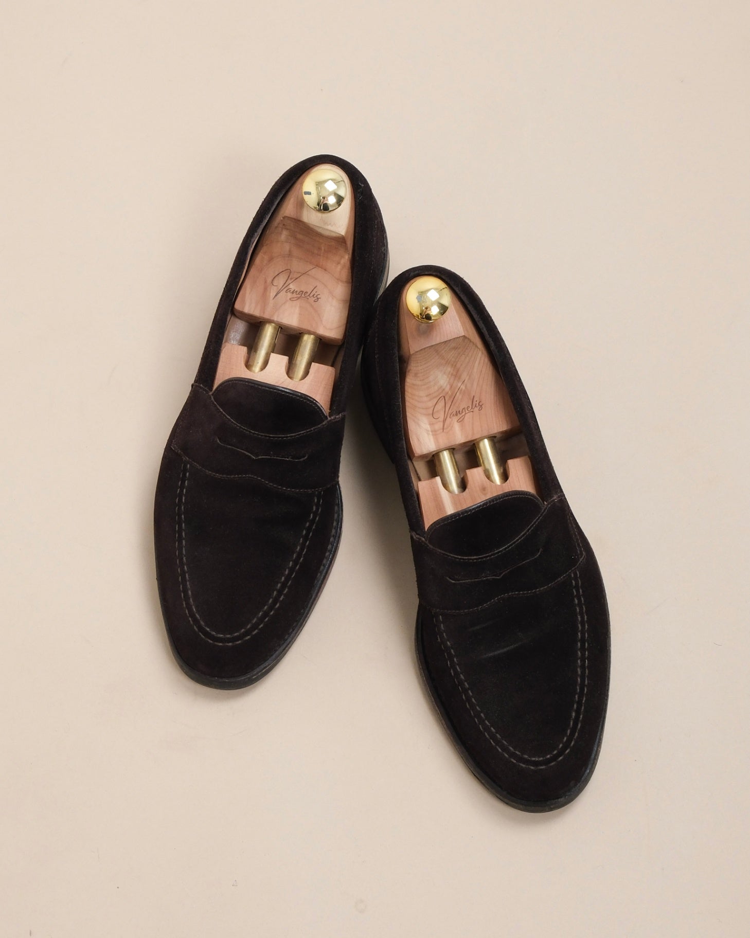 Dark Brown Suede Imperial Penny Loafers