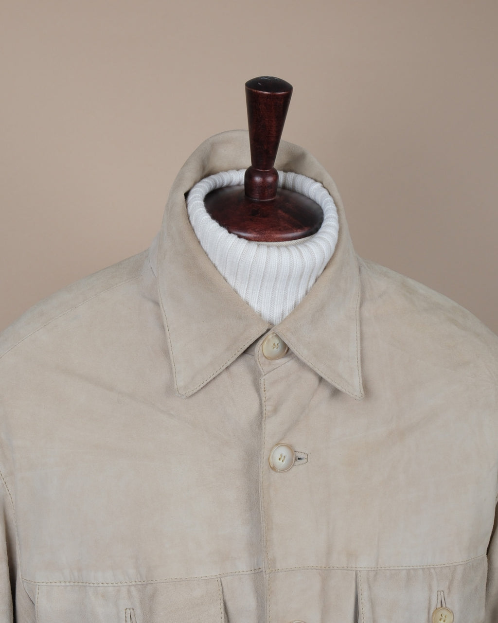 Cream Suede Safari Jacket