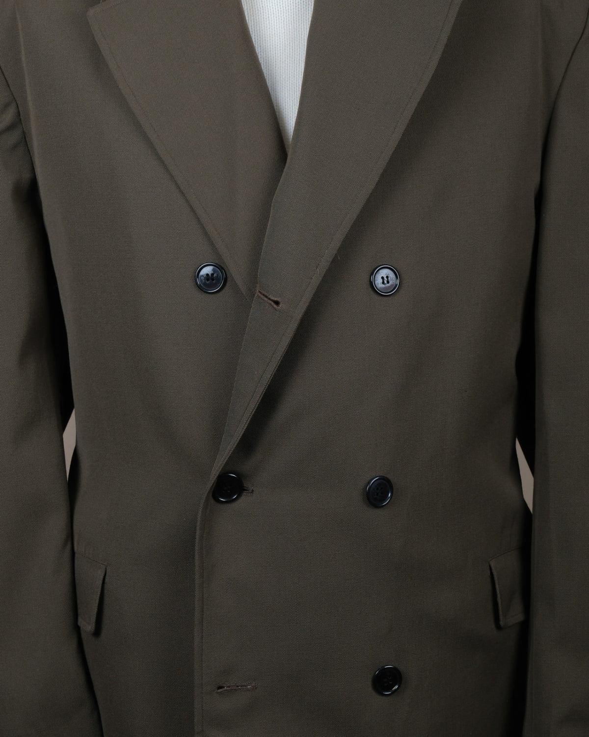Olive DB. Wool Twill Coat
