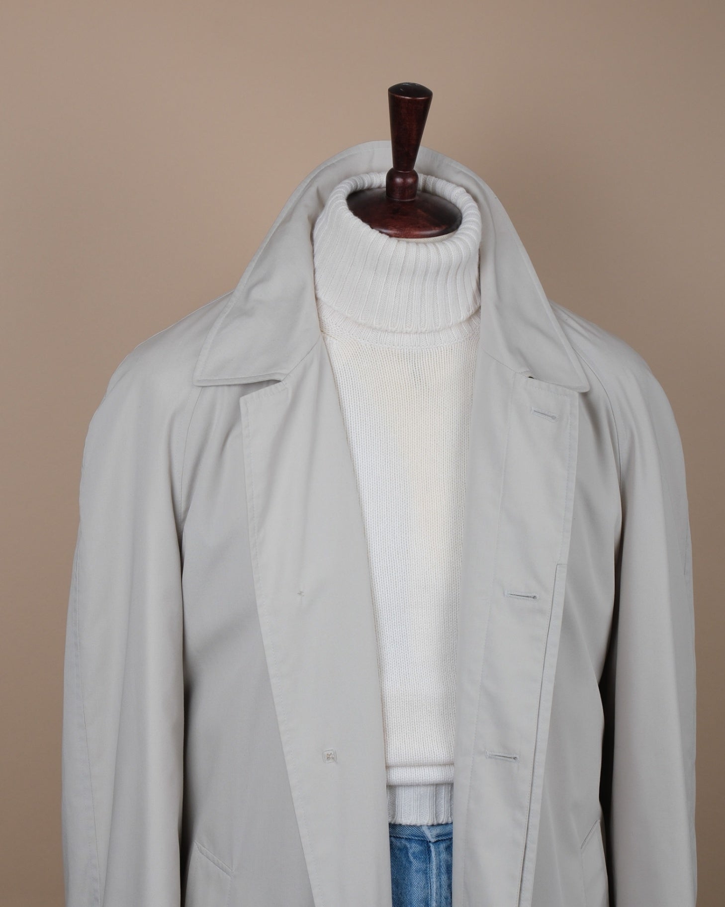 Stone Beige Long Raglan Coat