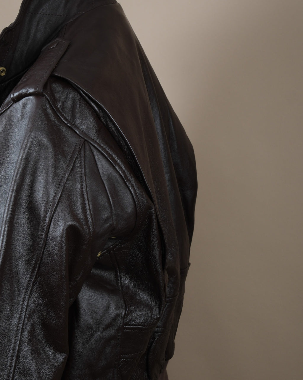 Dark Brown Leather Pilot Bomber
