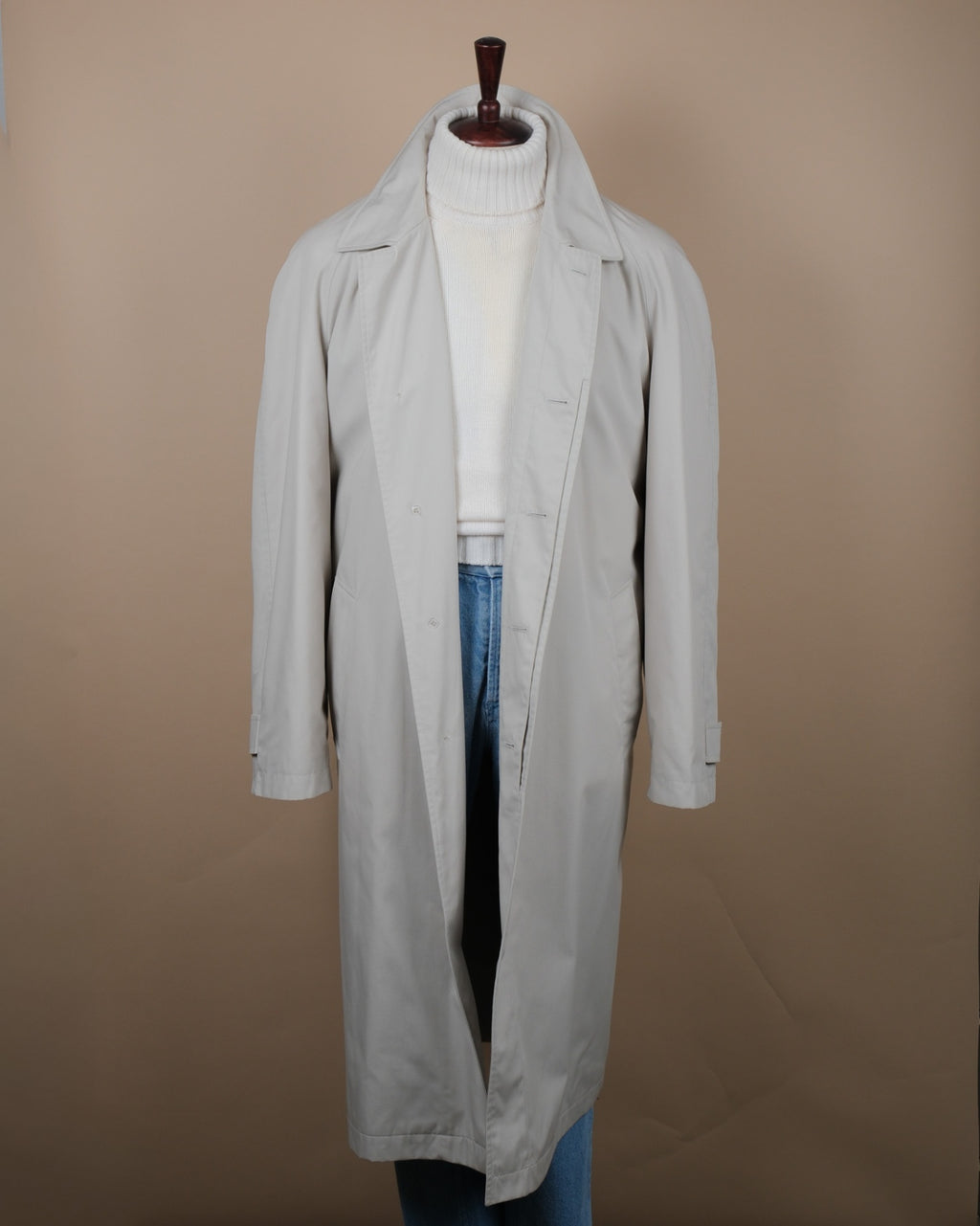 Stone Beige Long Raglan Coat
