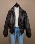 Dark Brown Leather Pilot Bomber
