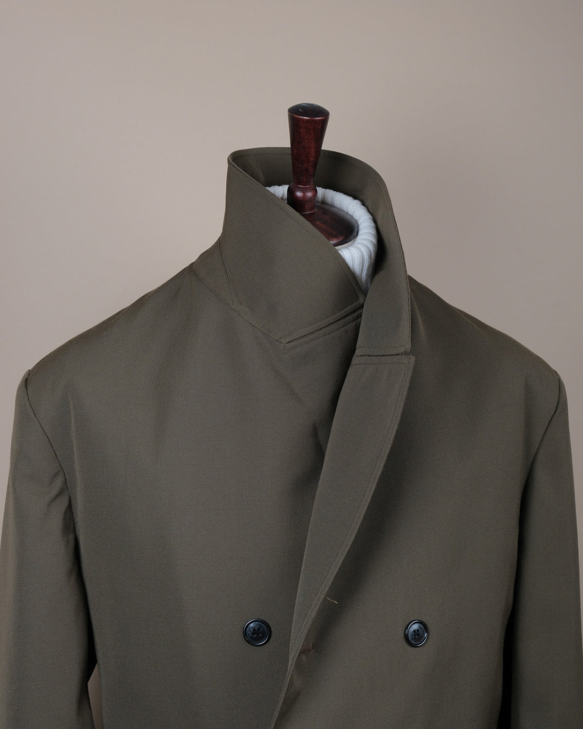 Olive DB. Wool Twill Coat