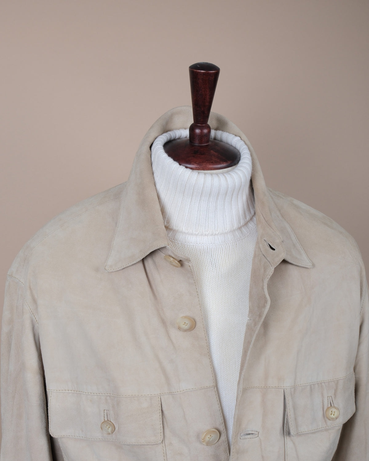 Cream Suede Safari Jacket