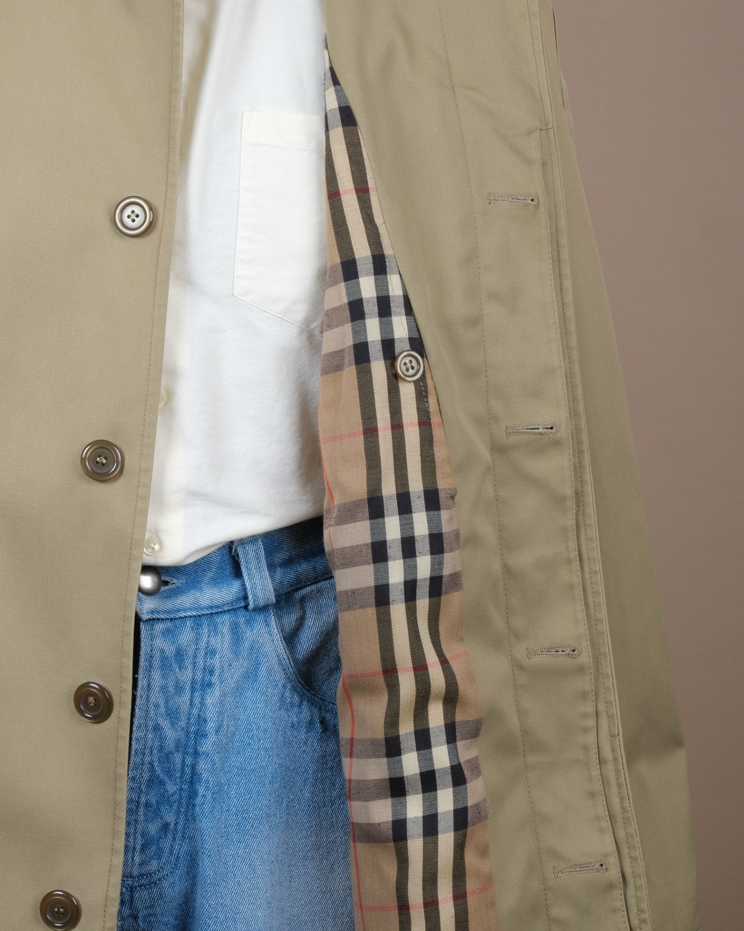 Beige Belted Raglan Car Coat