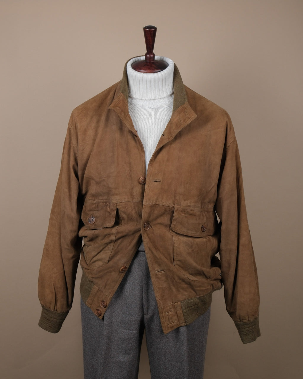 Light Mocha Suede Flight Jacket
