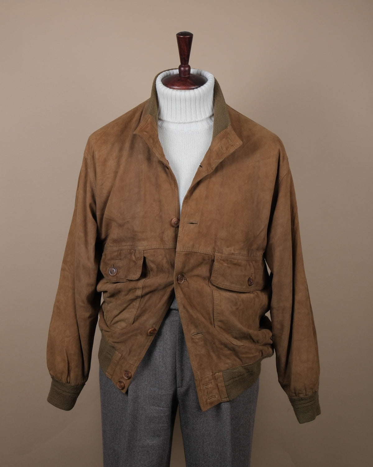 Light Mocha Suede Flight Jacket