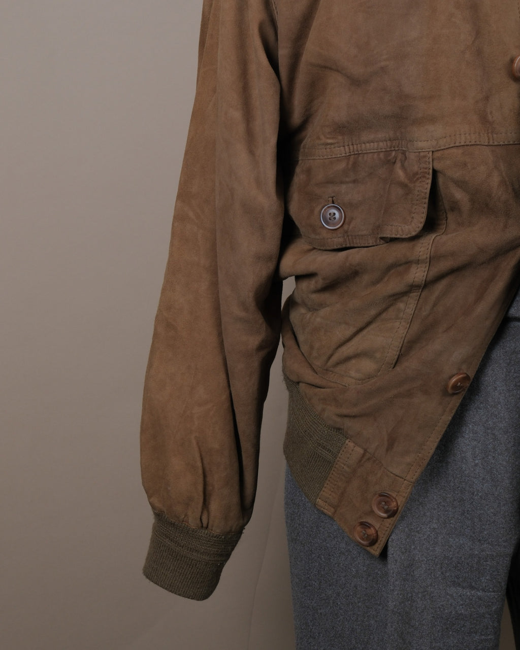 Light Mocha Suede Flight Jacket