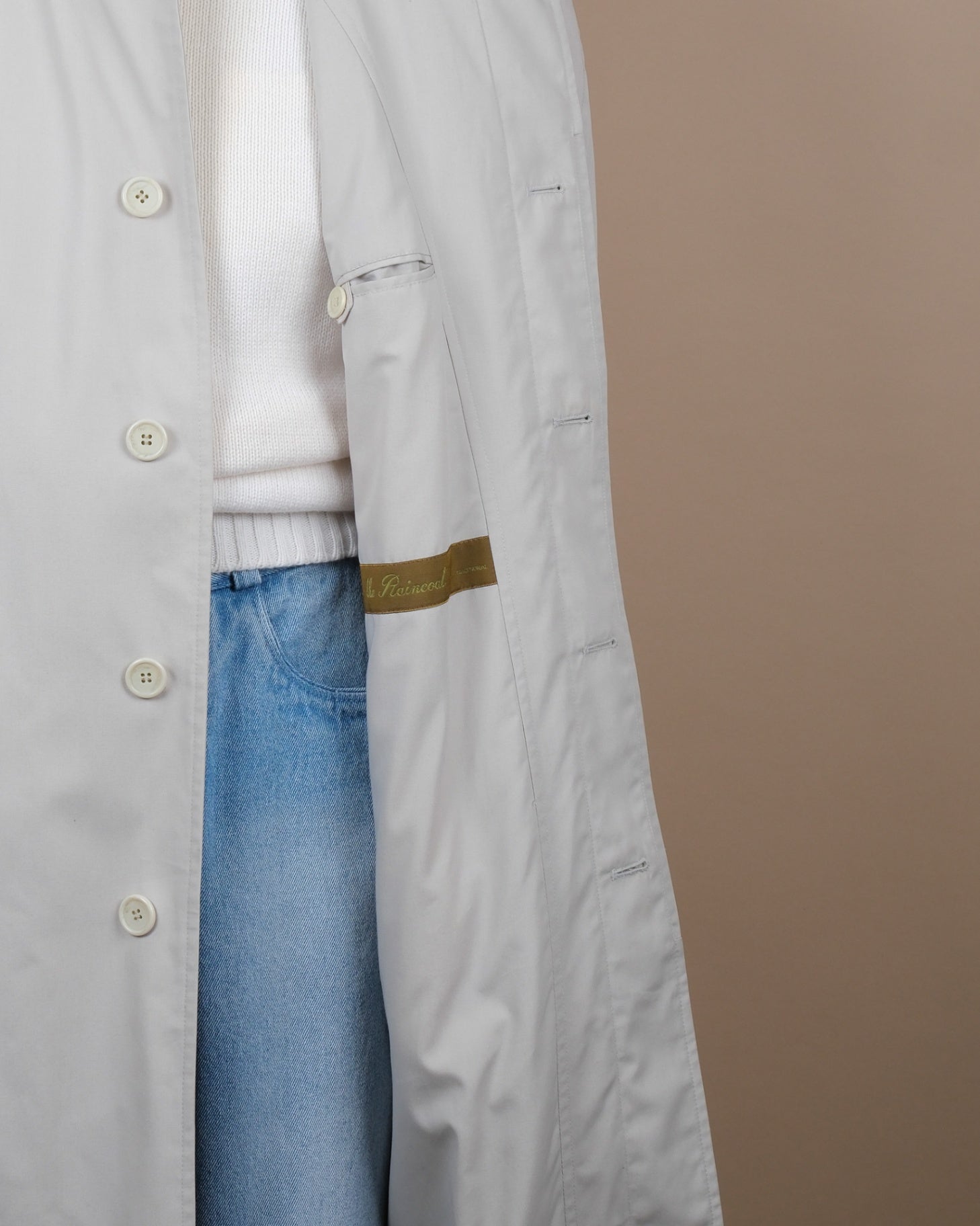 Stone Beige Long Raglan Coat