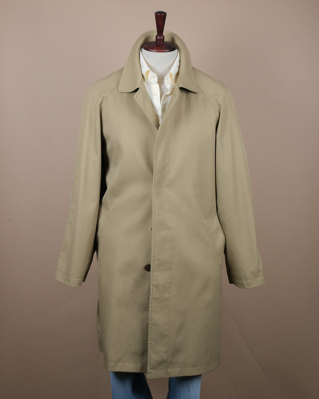 Beige Belted Raglan Car Coat