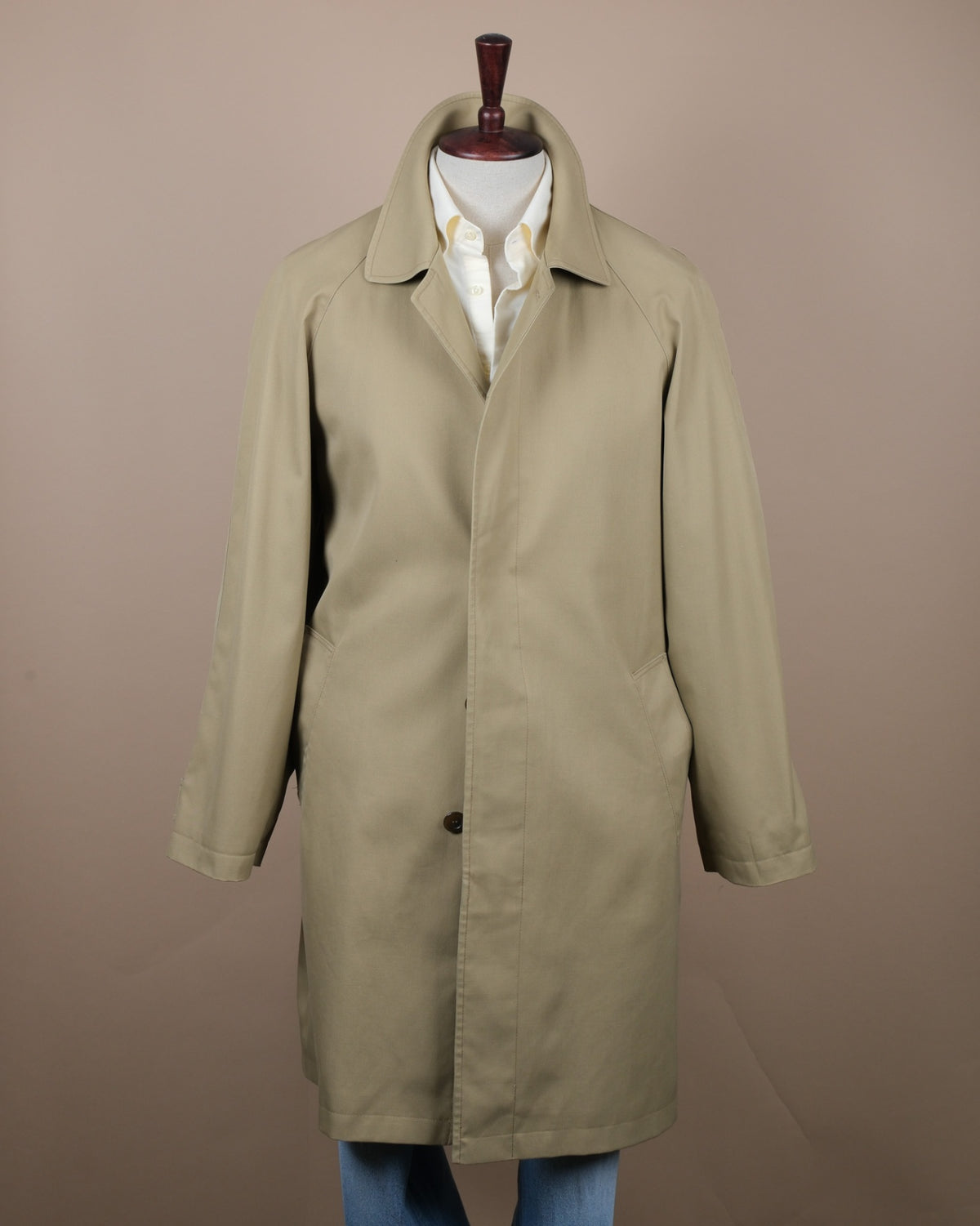 Beige Belted Raglan Car Coat