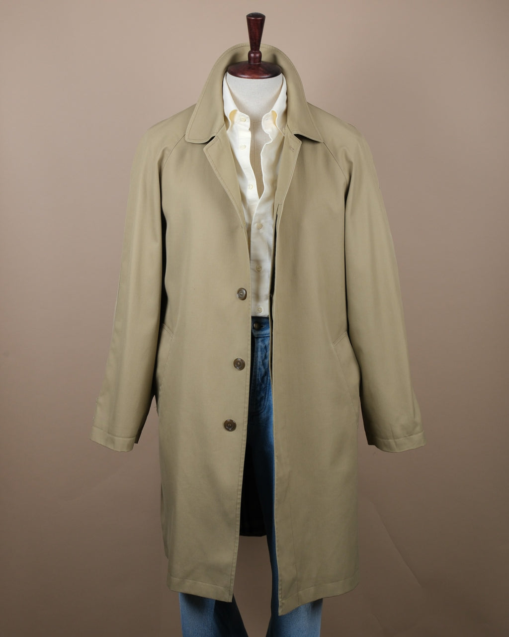 Beige Belted Raglan Car Coat