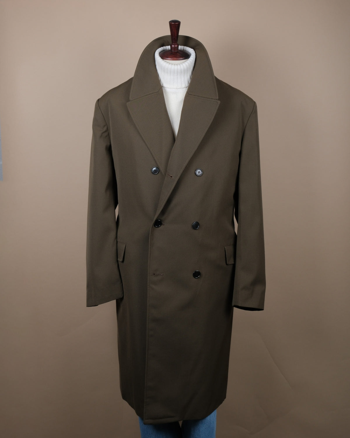 Olive DB. Wool Twill Coat