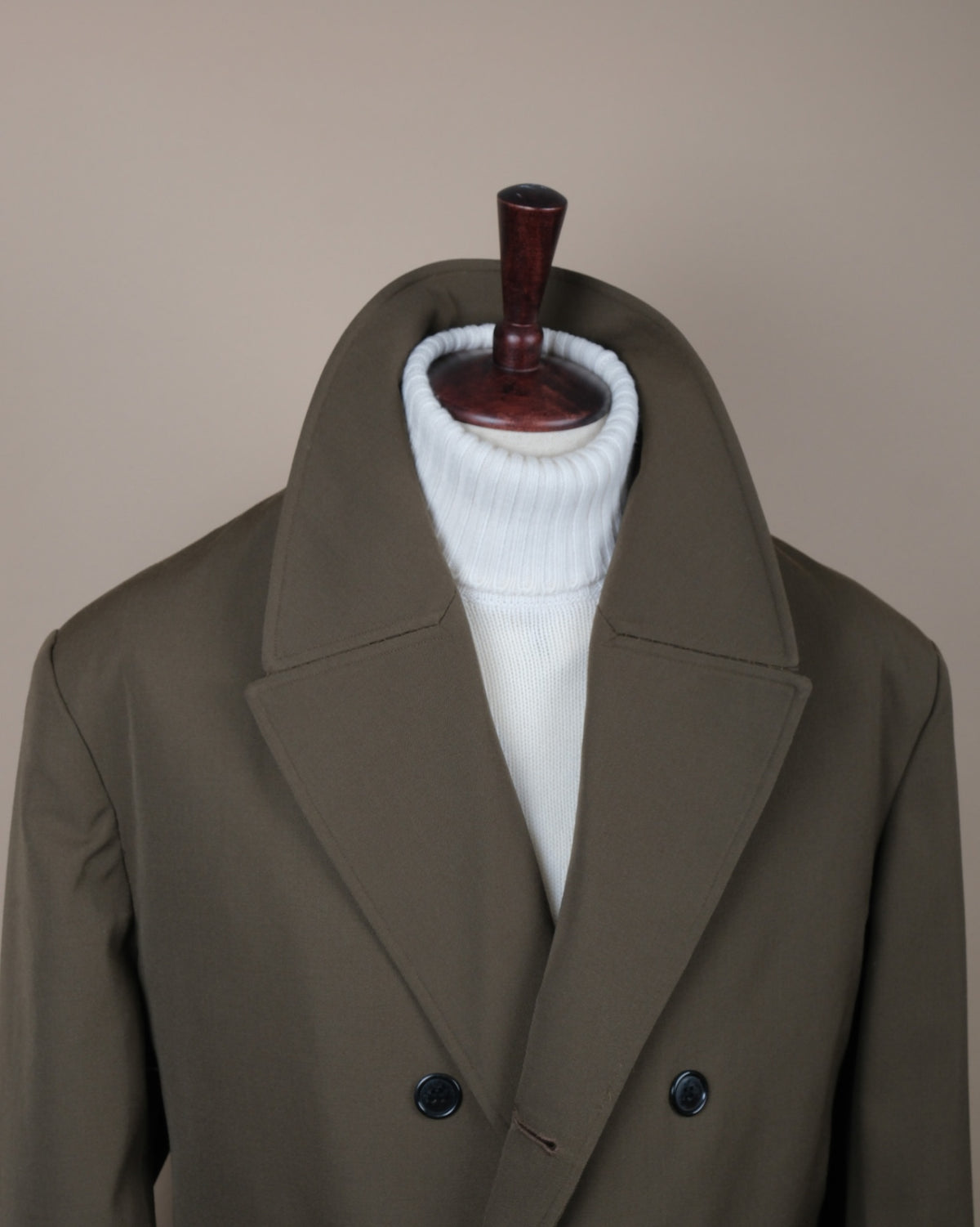 Olive DB. Wool Twill Coat