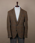 Brown Overcheck Tweed Sports Jacket